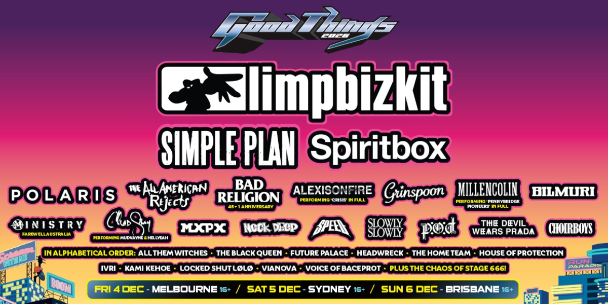 Limp Bizkit. Simple Plan. Spiritbox. The All-American Rejects. Good Things Festival 2026 has dropped one of its biggest lineups yet